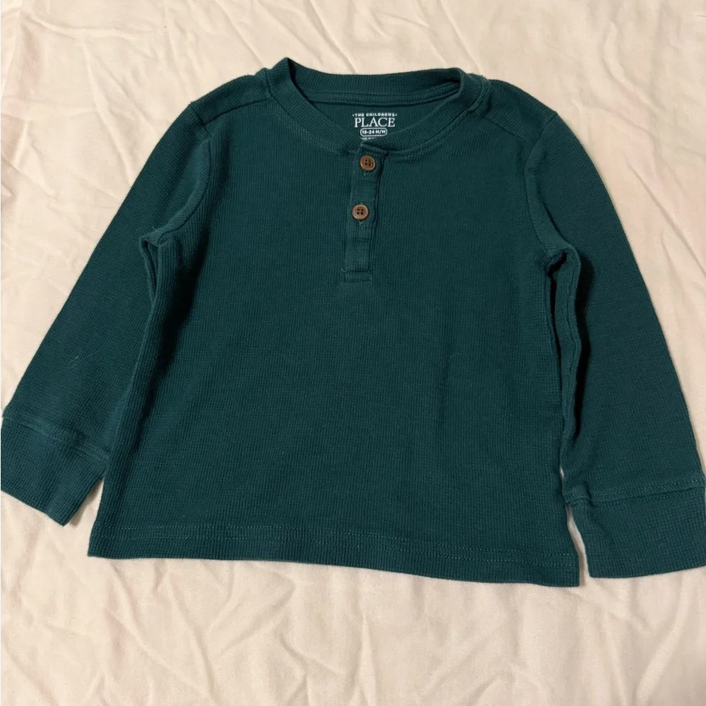 The Children's Place Teal Long-Sleeve Henley Top